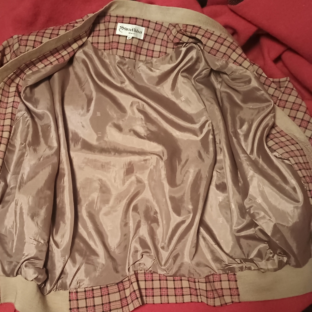 popular plaid varsity cut jacket with buttons - Picture 8 of 9